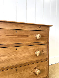 An Antique English Pine Chest of Drawers Dresser Tulip Feet c1890