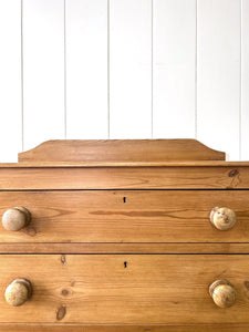 An Antique English Pine Chest of Drawers Dresser Tulip Feet c1890