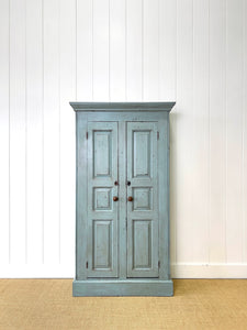 A Handsome Blue Gray English 19th Century Housekeeper's Cupboard