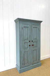 A Handsome Blue Gray English 19th Century Housekeeper's Cupboard