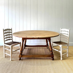 Antique English Country 66" Round Dining Table