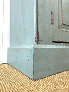 A Handsome Blue Gray English 19th Century Housekeeper's Cupboard