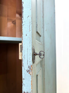 A Handsome Blue Gray English 19th Century Housekeeper's Cupboard