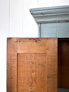 A Handsome Blue Gray English 19th Century Housekeeper's Cupboard