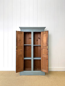 A Handsome Blue Gray English 19th Century Housekeeper's Cupboard