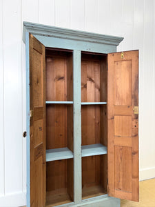 A Handsome Blue Gray English 19th Century Housekeeper's Cupboard