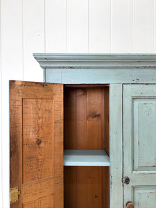 A Handsome Blue Gray English 19th Century Housekeeper's Cupboard