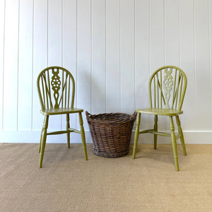 A Pair of Antique Ash Wheel Back Side Chairs