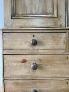 A Large 19th Century English Pine Linen Press Cupboard