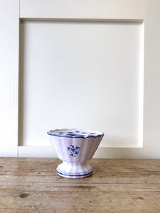 Pretty French Faience Moustieres Atelier St Michel Vase Flower Frog Holder