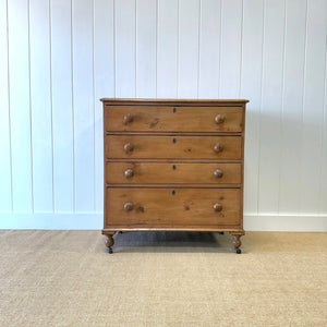 A 19th Century English Chestnut Chest of Drawers/Dresser on Castors