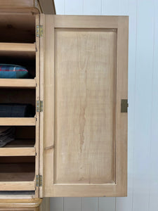 A Large 19th Century English Pine Linen Press Cupboard