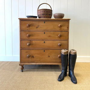 A 19th Century English Chestnut Chest of Drawers/Dresser on Castors