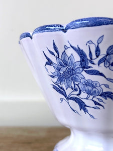 Pretty French Faience Moustieres Atelier St Michel Vase Flower Frog Holder