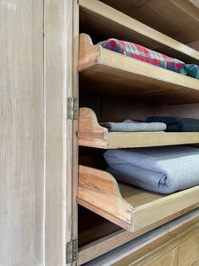 A Large 19th Century English Pine Linen Press Cupboard