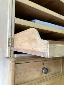 A Large 19th Century English Pine Linen Press Cupboard