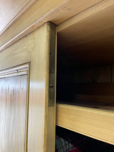 A Large 19th Century English Pine Linen Press Cupboard
