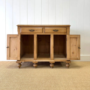 An Antique English Gothic Pine Sideboard c1880