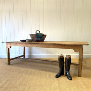 A Monumental Vintage 8 ft English Pine Farmhouse Table