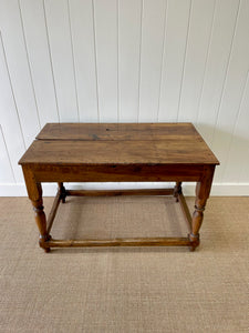 An Antique English Country Pine Console Table with Drawer c1850