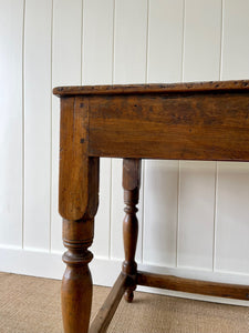 An Antique English Country Pine Console Table with Drawer c1850