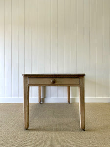 An Antique English Country Pine Dry Surface 5ft Dining Harvest Table on Castors