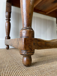 An Antique English Country Pine Console Table with Drawer c1850