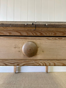 An Antique English Country Pine Dry Surface 5ft Dining Harvest Table on Castors