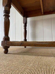 An Antique English Country Pine Console Table with Drawer c1850