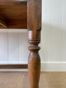 An Antique English Country Pine Console Table with Drawer c1850