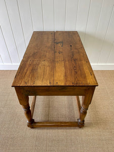 An Antique English Country Pine Console Table with Drawer c1850