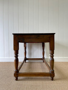 An Antique English Country Pine Console Table with Drawer c1850