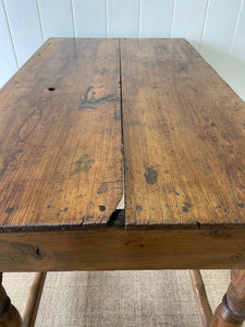 An Antique English Country Pine Console Table with Drawer c1850