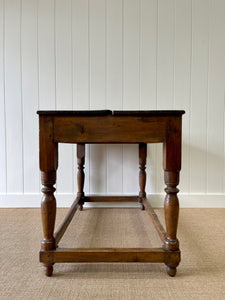 An Antique English Country Pine Console Table with Drawer c1850