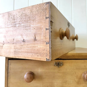 A Petite Antique 19th Century Pine Chest of Drawers Dresser