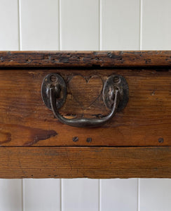 An Antique English Country Pine Console Table with Drawer c1850