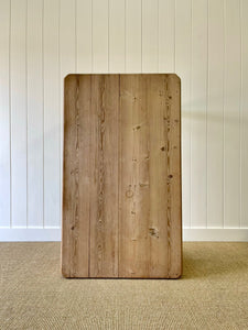 An Antique English Country Pine Dry Surface 5ft Dining Harvest Table on Castors