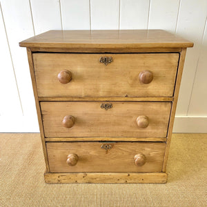 A Petite Antique 19th Century Pine Chest of Drawers Dresser