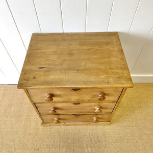 A Petite Antique 19th Century Pine Chest of Drawers Dresser