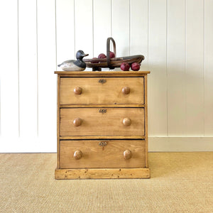 A Petite Antique 19th Century Pine Chest of Drawers Dresser