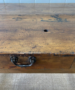 An Antique English Country Pine Console Table with Drawer c1850