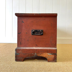 An Antique Blanket Box or Coffee Table With Iron Handles