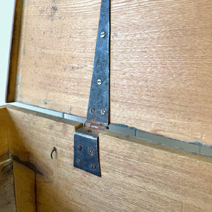An Antique Blanket Box or Coffee Table With Iron Handles