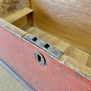 An Antique Blanket Box or Coffee Table With Iron Handles