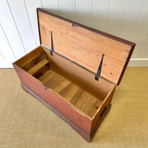 An Antique Blanket Box or Coffee Table With Iron Handles