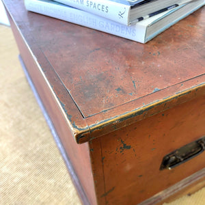 An Antique Blanket Box or Coffee Table With Iron Handles