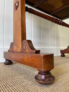 Antique English Mahogany Console Table with Tooled Leather Top c1890