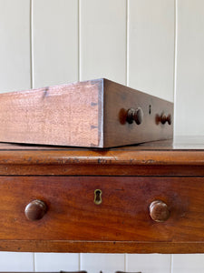Antique English Mahogany Console Table with Tooled Leather Top c1890