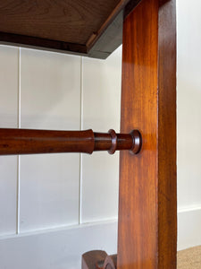 Antique English Mahogany Console Table with Tooled Leather Top c1890