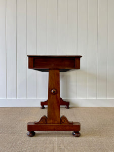 Antique English Mahogany Console Table with Tooled Leather Top c1890